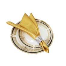 Gold Satin Table Cloth and Napkin Set for Event Decors