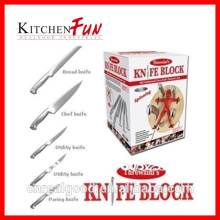 New -6 Piece Knife Set with Block Excellent Knife Throwing Rack Thrower's Knife