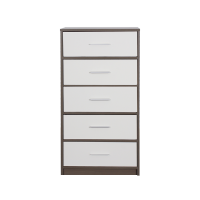 Modern White Light Tall Cloth Storage Closet Bedroom Dresser with 5 Foldable Drawers