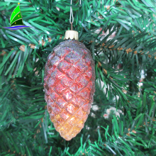 Christmas Ornament Shiny Glitter Glass Decorate Multicolor Pinecone Hanging Drop Tree Decoration