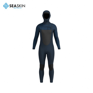 Seaskin 5/4mm kapüşonlu erkekler sörf wetsuit özel logo