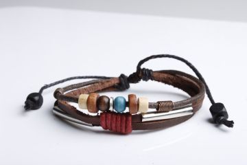 Handmade Fashion Custom Leather Bangle Bracelets Vob0016