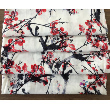 Plum Blossom Pattern 100% Rayon Printed Fabric