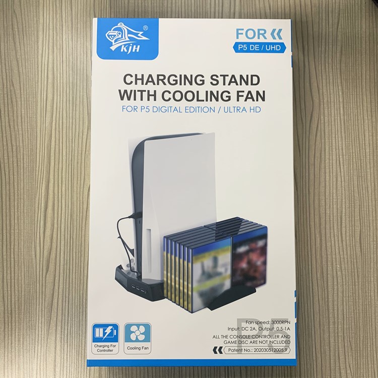 PS5 Vertical Stand Cooling Fan with charge dock 