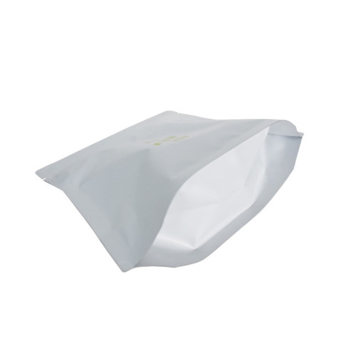 kantong makanan aluminium berdiri kertas putih yang dapat digunakan kembali