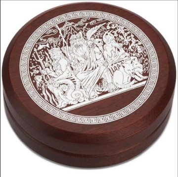 Round Wooden Coin Presentation Cases and Display Boxes