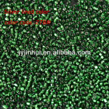 Silver lined clothing accessories glass seed beads
