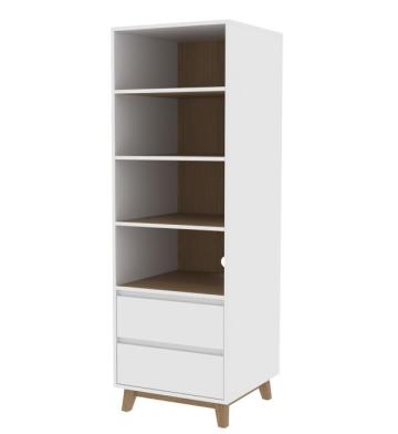 Contemporary wooden Bookcase with Cabinet and Drawers