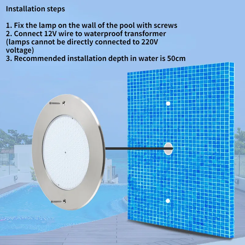 Ultra Slim IP68 Waterproof 12V LED Pool Light Fixture