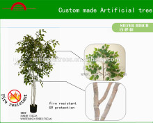 Custom made silver birch tree/Manufacture high quality Autum color artificial white birch tree decoration