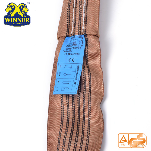 6 ton sterkte opheffende sjorren eindeloze polyester ronde sling