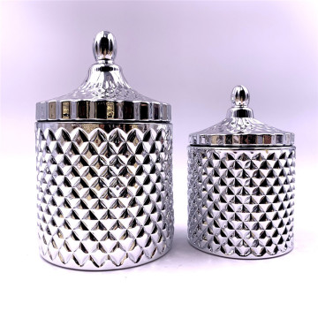 handmade silver glass jars