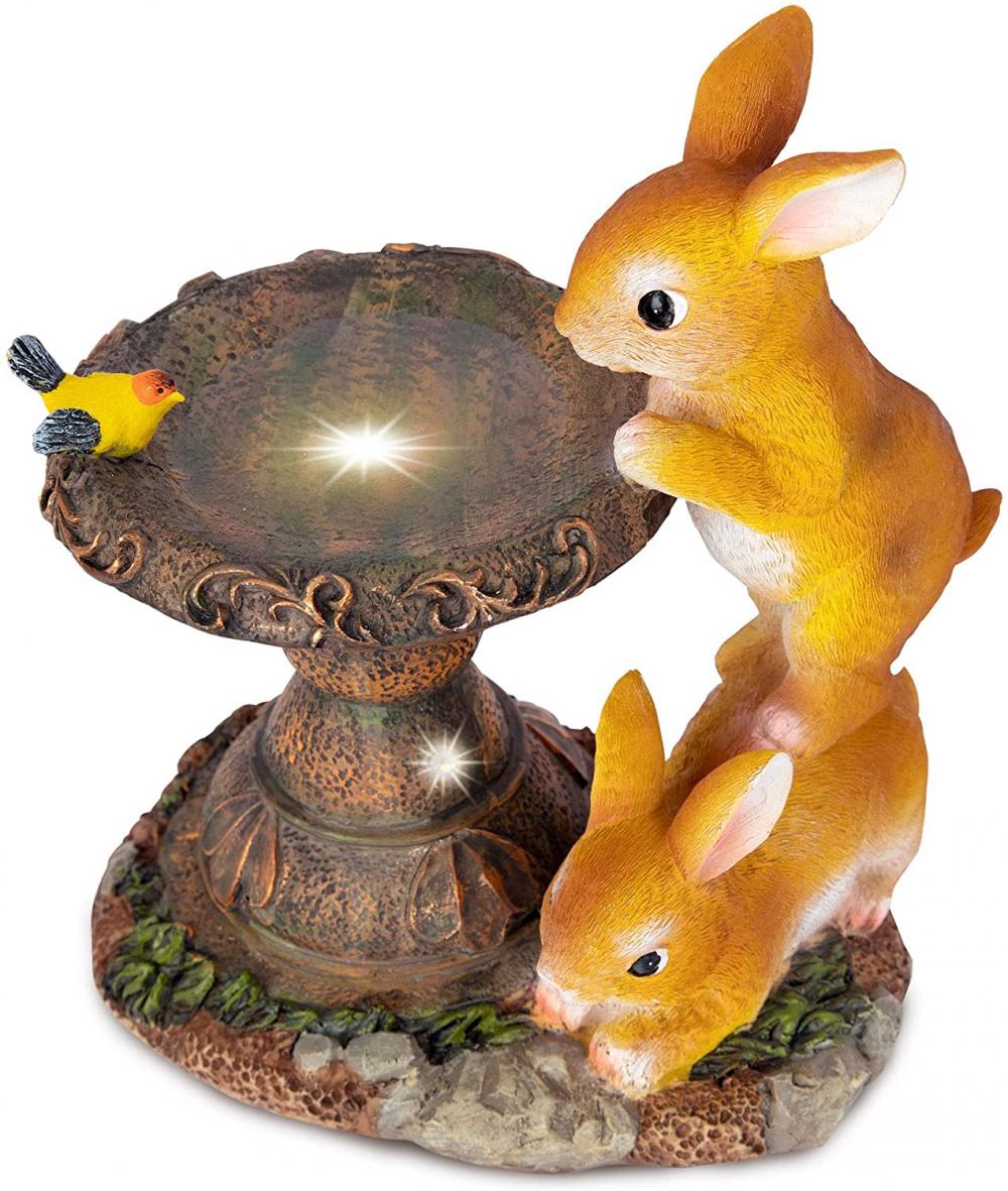 Solar Light Rabbit Garden Statyes