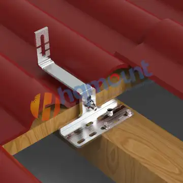 HQ Mount Aluminum Solar Rail Tile Roof Hook Mounting