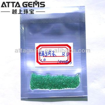lab created nano crystal emerald small dot round cut 1.0