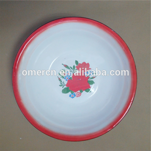 enamel wash basin decal/plain cheap price 18cm