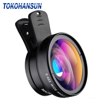 TOKOHANSUN HD 37MM 0.45x Super Wide Angle Lens with 12.5x Super Macro Lens for iPhone 6 Plus 5S Samsung S8 Camera lens Kit