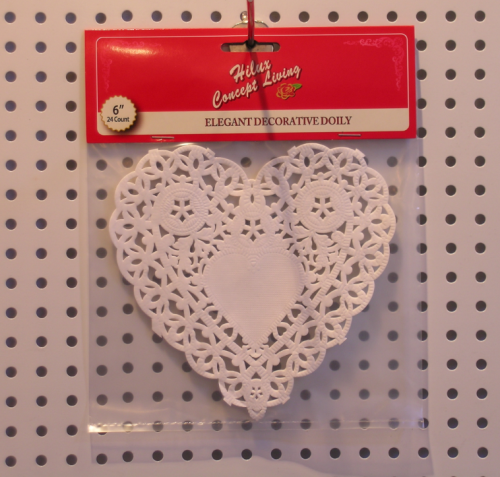 Heart shape paper doily header card 6.5inch
