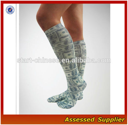 Beautiful Sublimation Socks/American Dollar Pattern Men Sublimation Sport Socks/Bulk Wholesale Men Sublimation Socks/