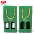 Botella de vino verde doble set caja de embalaje