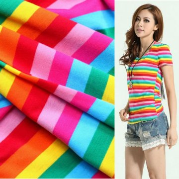 colorful stripe knitted fabric