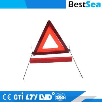Warning emergency triangle with rubber base, folded triangle led flashing warning light