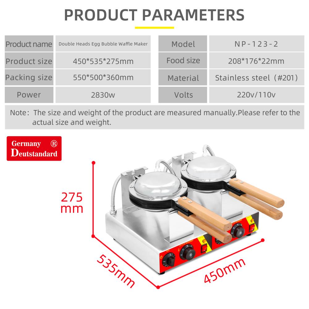 commerical double head egg waffle machine for sale