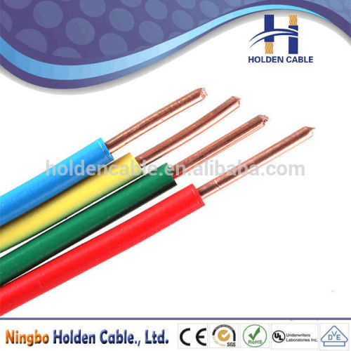 China Single core copper conductor PVC insulated flexible power cable