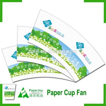 Customised pe coated paper fans for cup