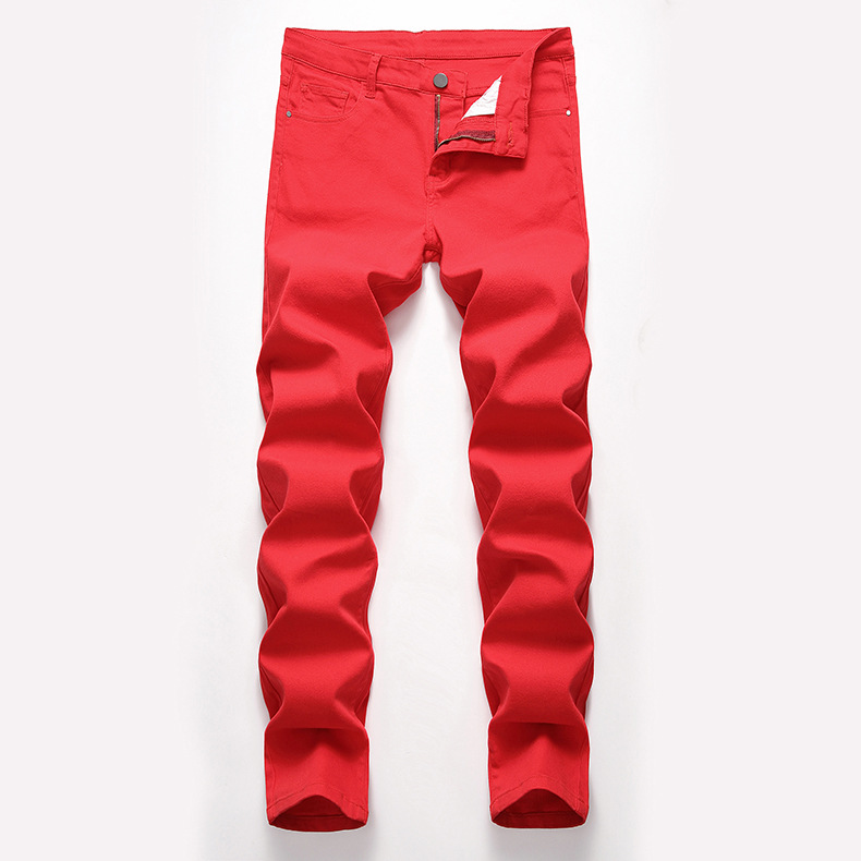 OEM Service Men's Red Denim Jeans Custom