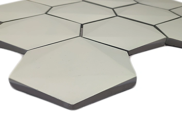 Glossy Pure Cement White Marble 3D Hexagon Tile 2'' Hexagon Marble Mosaic