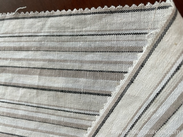 irrigular stripe cotton and linen fabric for fashion garment