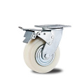 Heavy Duty Brake Caster White PP & Cover