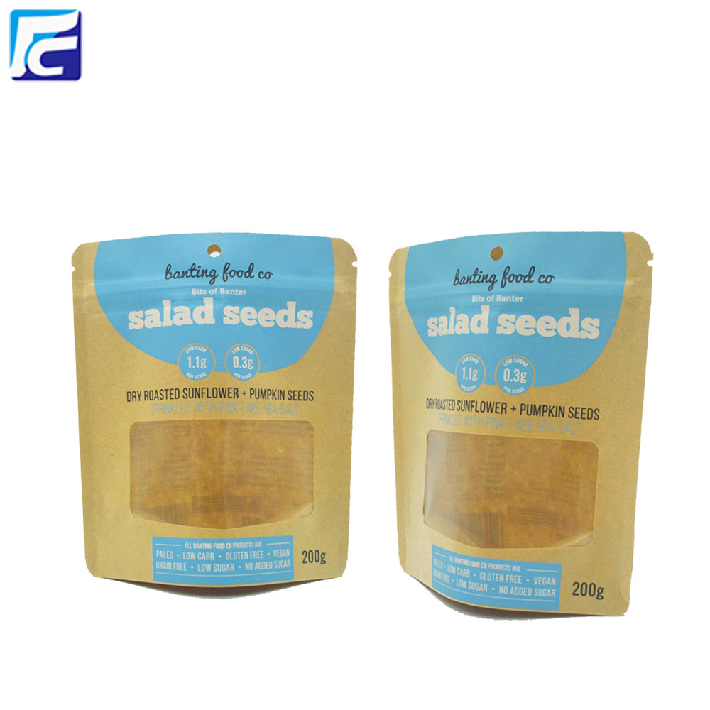 Wholesale Kraft Paper Spice Packaging Stand Up Pouch