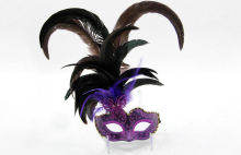 Feather Colombina Carnival Venetian Masks Purple Butterfly For Christmas