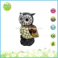Polyresin owl solar garden decoration light