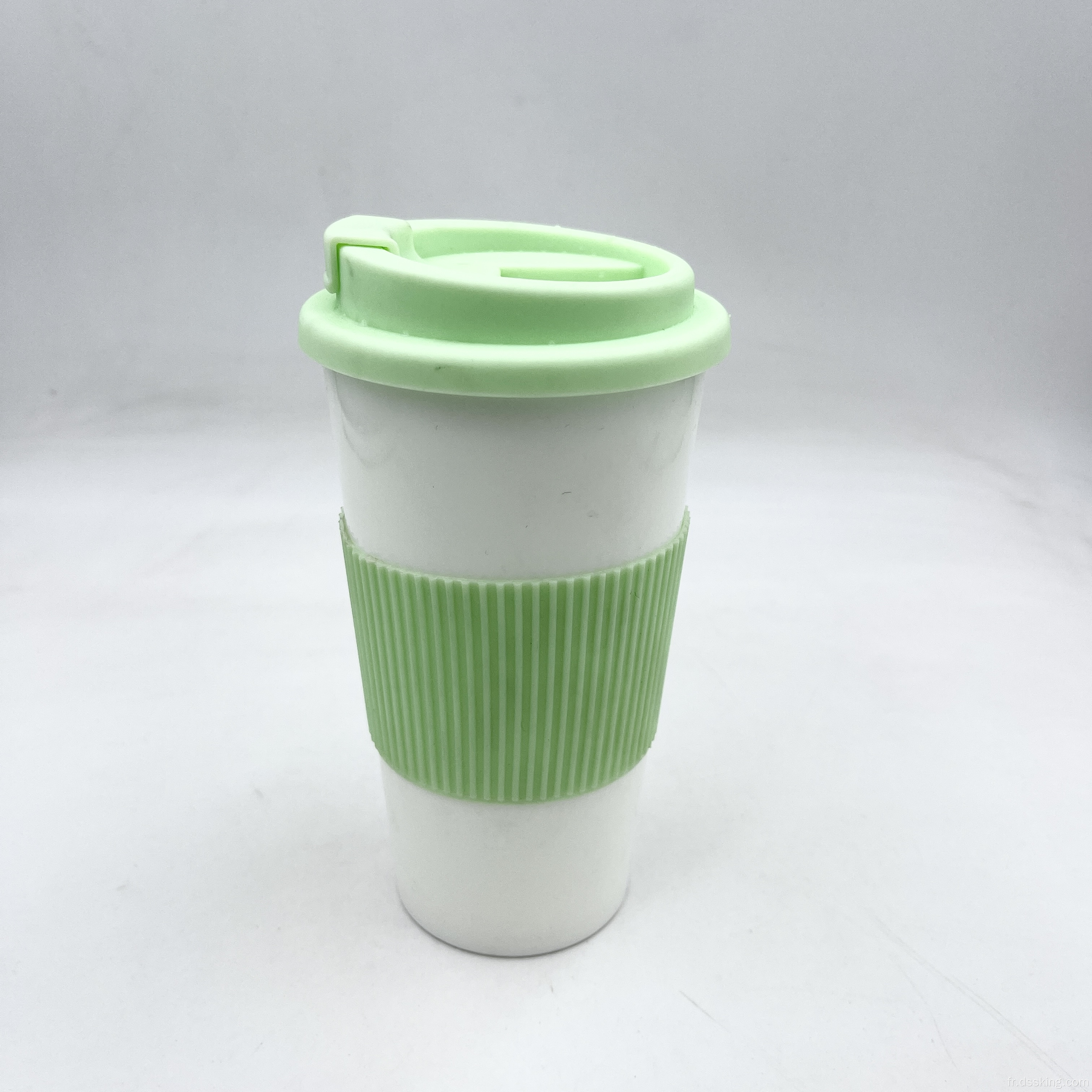 BPA réutilisable respectueux de l&#39;environnement Free 16 oz double tasse de café avec manchon de silicium à manches TPR