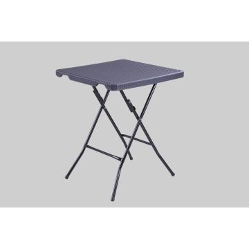 Table pliante en plastique de rotin de jardin carré extérieur