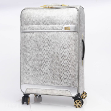 Snake Leather Travel Trolley Suitcase