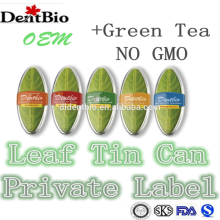 Green Tea candy with orange flavour in leaf tin can mint candy brands