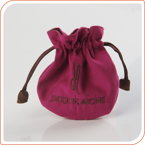 Custom printed velvet gift pouch with custom printed logo