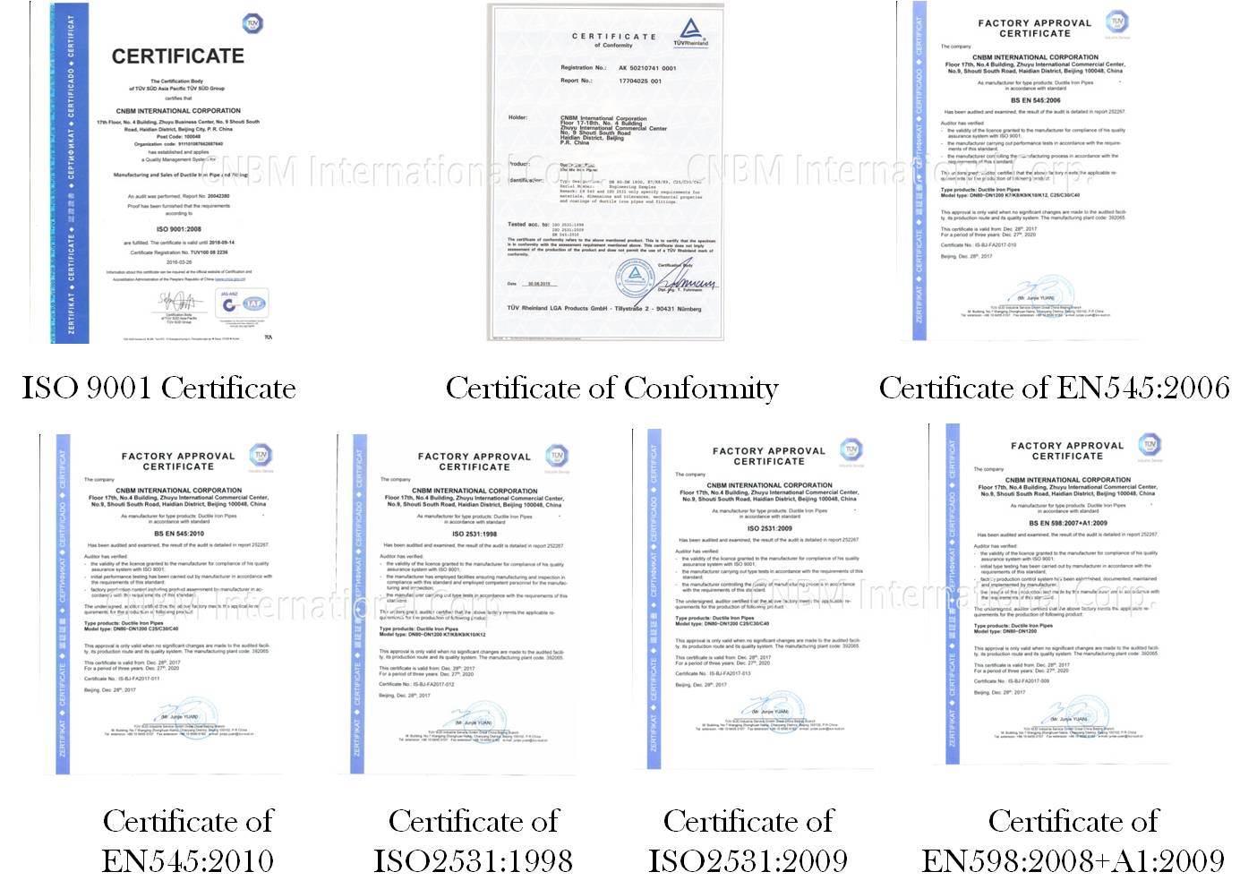 OEM Manufacturers ISO2531 K9 Coupling Pipe Ductile Cast Iron Pipes and Fittings