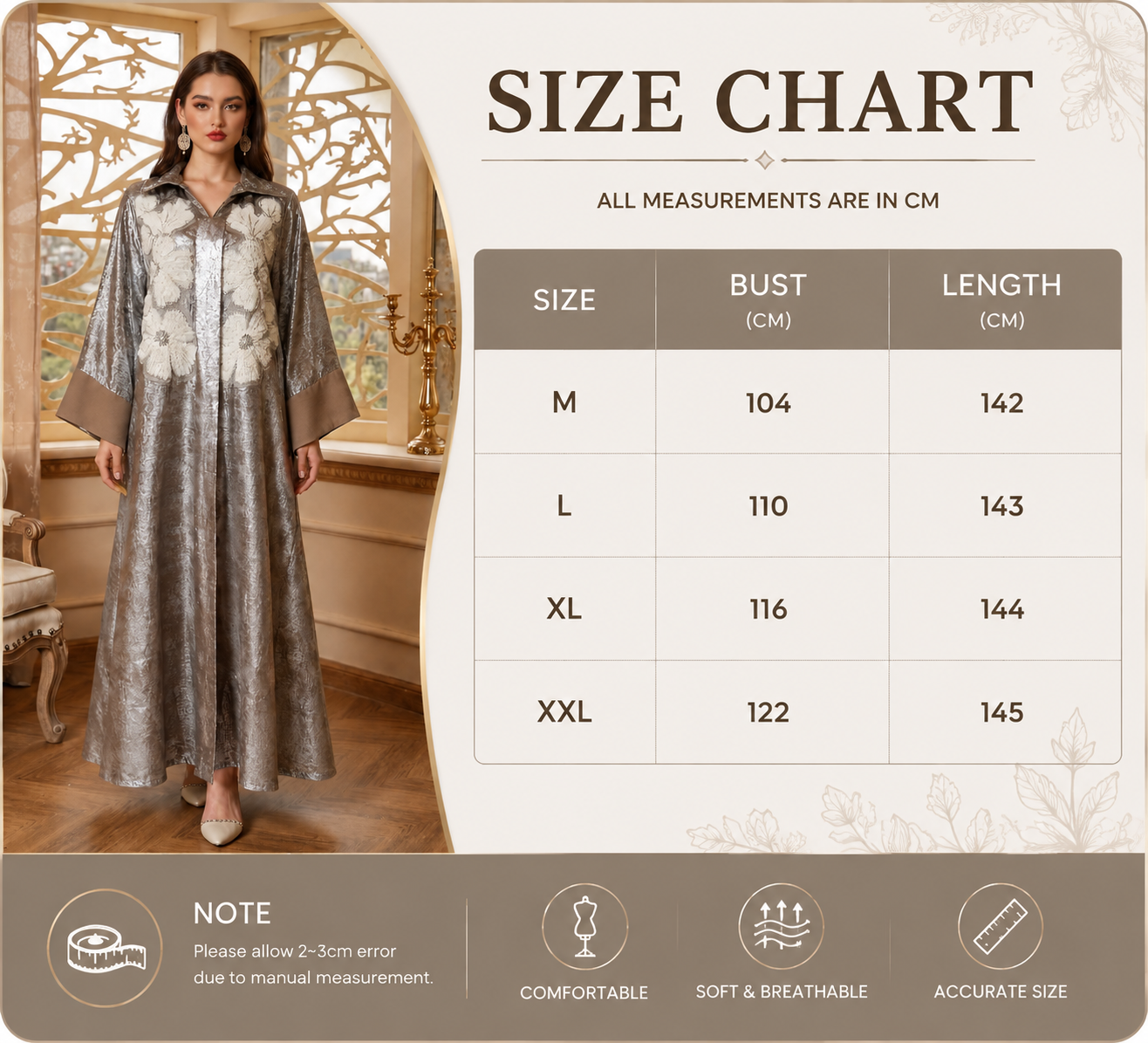 لباس ابایای لوکس گلدوزی شده Floral Embroidered Luxury Abaya Dress