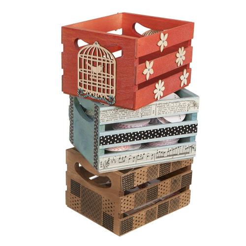 Walnut Hollow W Handles Mini Wooden Crate