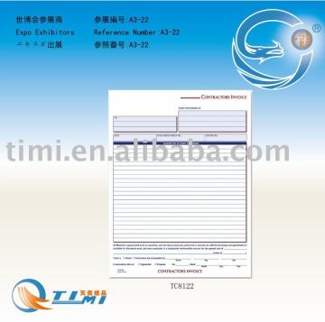 Contractors Invoice Book business forms