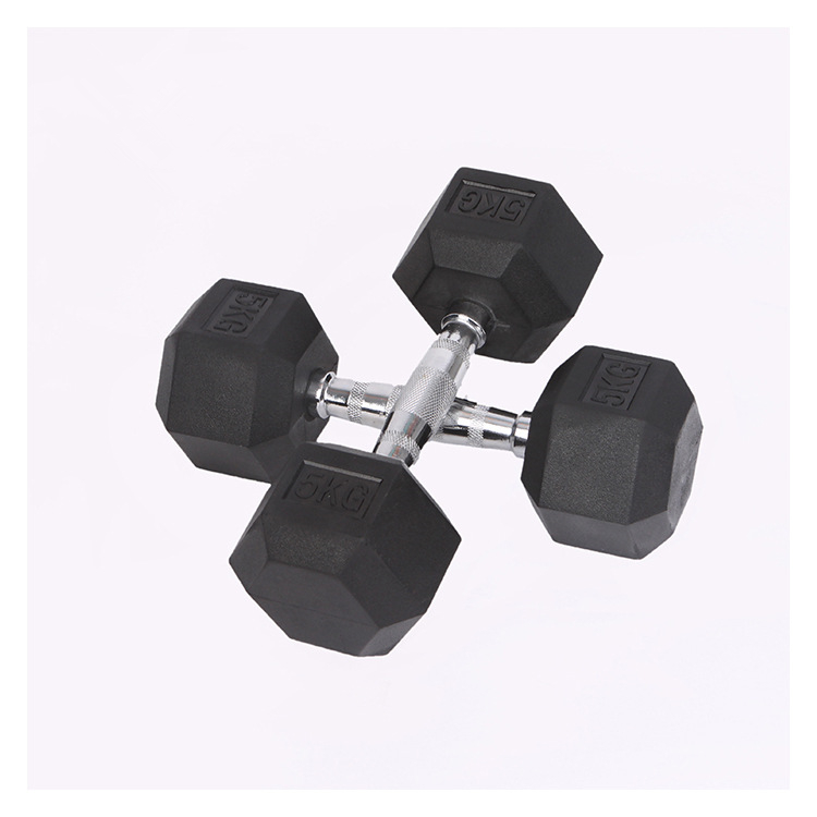 Wholesale gym sport custom iron steel grip weights hex rubber coated dumbbells set