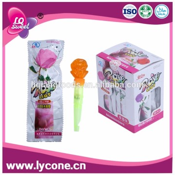 sweet rose flower hard candy lollipop