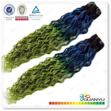Grade 6A hair products 100% human blue curly hair weave color,Wholesale blue black hair weave