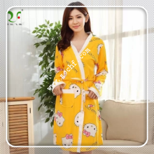 cute cartoon printed velvet terry bathrobe spa bathrobe