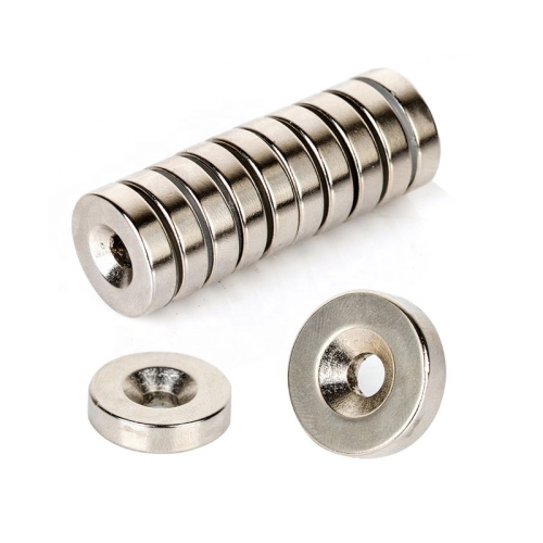 Countersunk Bore hole Rare earth Neodymium magnet